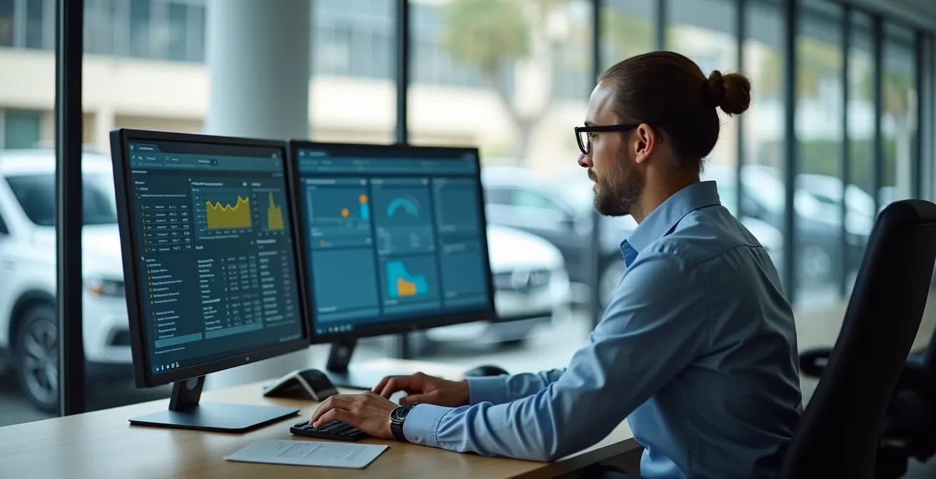 Editorial style photograph capturing the essence of car rental software boosting profitability with clean composition and cinematic lighting