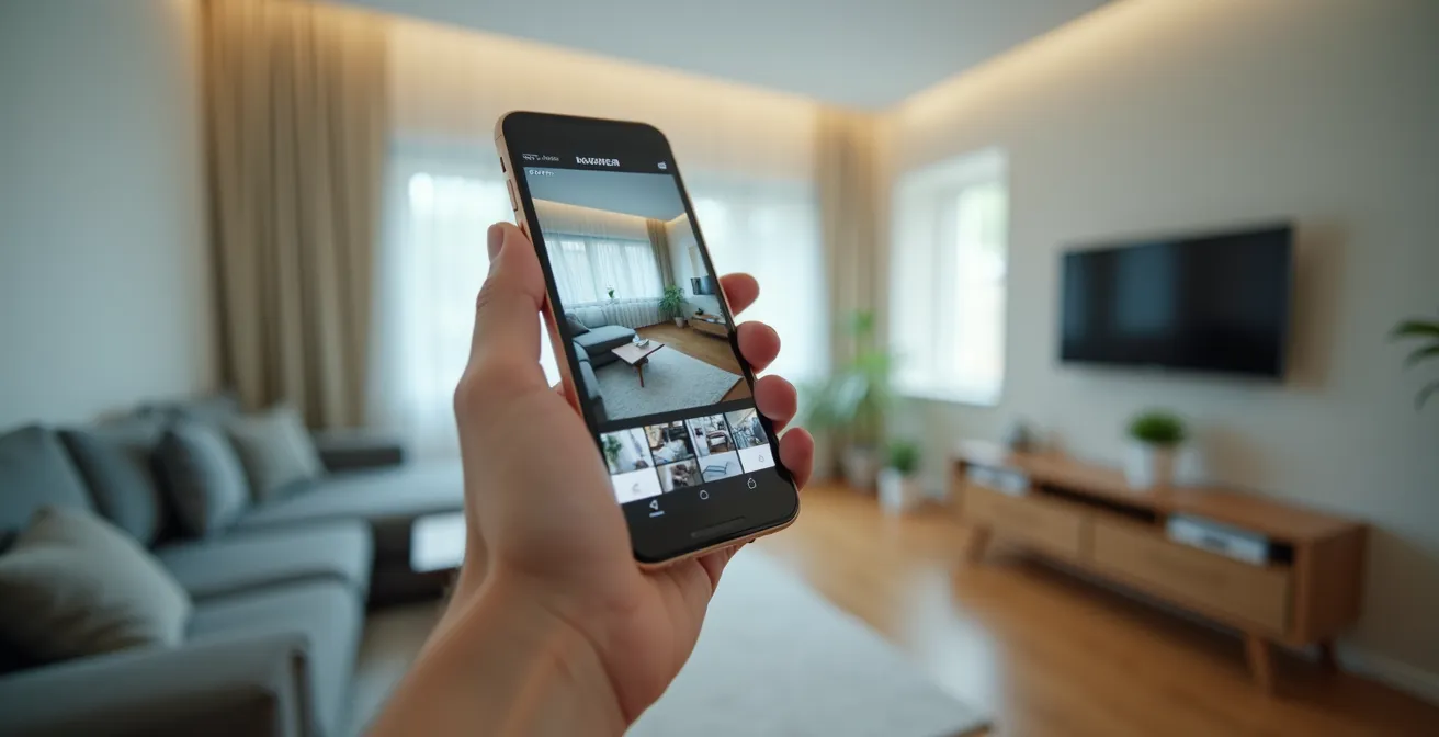 Vue symbolique de photos et vidéos prises pour documenter la propreté du logement